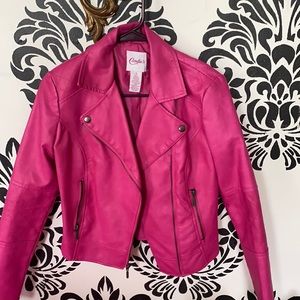 Hot pink pleather jacket